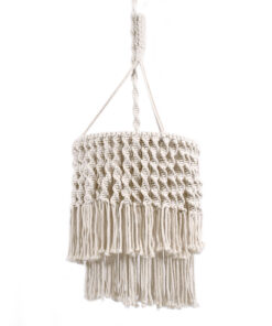 GLOBOSTAR® ALGERIA 36204 Boho Κρεμαστό Φωτιστικό Οροφής με Ντουί 1 x E27 AC 220-240V IP20 - Μπεζ - Μ30 x Π30 x Υ40cm