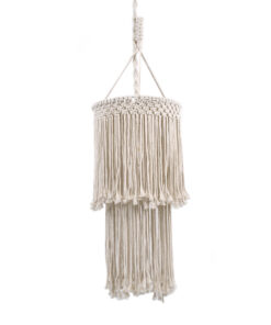 GLOBOSTAR® ZAMBIA 36208 Boho Κρεμαστό Φωτιστικό Οροφής με Ντουί 1 x E27 AC 220-240V IP20 - Μπεζ - Μ30 x Π30 x Υ60cm