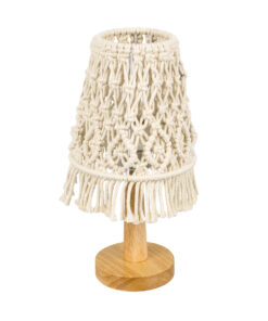 GLOBOSTAR® RWANDA 36210 Boho Επιτραπέζιο Φωτιστικό Πορτατίφ με Ντουί 1 x E27 AC 220-240V IP20 - Μπεζ & Καφέ - Μ15 x Π15 x Υ30cm
