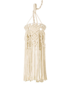GLOBOSTAR® BAHRI 36211 Boho Κρεμαστό Φωτιστικό Οροφής με Ντουί 1 x E27 AC 220-240V IP20 - Μπεζ - Μ20 x Π20 x Υ65cm