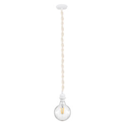 GLOBOSTAR® SHAQRA 36215 Μοντέρνο Κρεμαστό Φωτιστικό Οροφής με Ντουί 1 x E27 AC 220-240V IP20 - Μπεζ & Λευκό - Μ4 x Π4 x Υ110cm