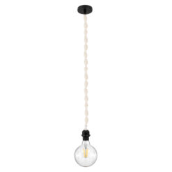 GLOBOSTAR® SHAQRA 36216 Μοντέρνο Κρεμαστό Φωτιστικό Οροφής με Ντουί 1 x E27 AC 220-240V IP20 - Μπεζ & Μαύρο - Μ4 x Π4 x Υ110cm