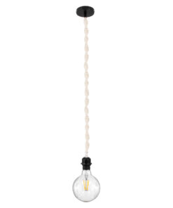GLOBOSTAR® SHAQRA 36216 Μοντέρνο Κρεμαστό Φωτιστικό Οροφής με Ντουί 1 x E27 AC 220-240V IP20 - Μπεζ & Μαύρο - Μ4 x Π4 x Υ110cm