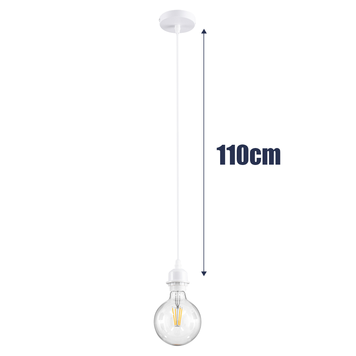 GLOBOSTAR® HANNA 36217 Boho Κρεμαστό Φωτιστικό Οροφής με Ντουί 1 x E27 AC 220-240V IP20 - Λευκό - Μ4 x Π4 x Υ110cm - Image 3