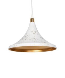 Alternative view of GLOBOSTAR® MARBLE 203-0098 Μοντέρνο Κρεμαστό Φωτιστικό Οροφής με Ντουί 1 x E27 AC 220-240V IP20 - Λεύκο & Χρυσό - Μ30 x Π30 x Υ20cm