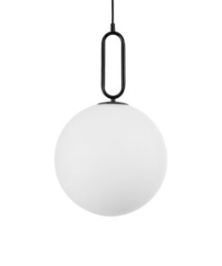 kelvo® BELLISSIMO KLV-101-0374 Κρεμαστό Φωτιστικό Οροφής για Λάμπα με Ντουί E27 AC 220-240V IP20 – Μαύρο Ματ & Λευκό – Μ30 x Π30 x Υ52cm