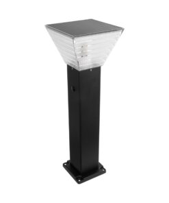 GLOBOSTAR® VEGGIE 90549 Φωτιστικό Κολωνάκι Κήπου με Ντουί 1 x E27 60° AC 220-240V Αδιάβροχο IP65 – Μαύρο – Μ20 x Π20 x Υ60cm – 2 Χρόνια Εγγύηση