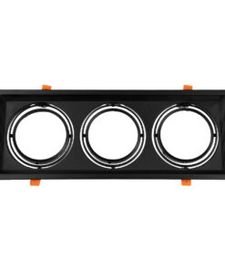 Alternative view of GLOBOSTAR® VITA 77857 Χωνευτή Κινούμενη Βάση για 3 x Σποτ AR111 για Ντουί GU10/GU5.3 IP20 - Μαύρο Ματ - Μ48.7 x Π18 x Υ5.5cm / Q47.5 x 17cm