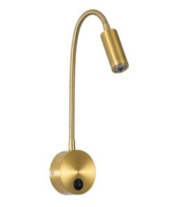 GLOBOSTAR® GOOSE 61692 Μοντέρνο Φωτιστικό Τοίχου – Απλίκα Ξενοδοχείου Reading Light LED 3W 300lm 36° AC 220-240V IP20 Θερμό Λευκό 2700K – CREE XPE Chip & TÜV SÜD Driver – Χρυσό Βούρτσας – Μ6.5 x Π15 xΥ24.5cm – 3 Χρόνια Εγγύηση