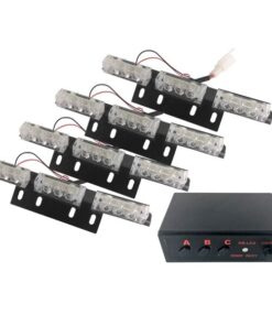 Εξωτερικά Φώτα Οδικής Βοήθειας STROBO LED 4x3 36W 10-30V IP65 Αδιάβροχα Λευκό GloboStar 17941