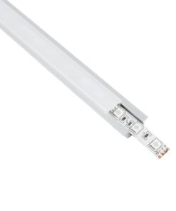 GLOBOSTAR® ALP-LINEAR RECCA 70807-1M Χωνευτό Προφίλ Αλουμινίου με Λευκό Γαλακτερό Πατητό Κάλυμμα για Ταινίες LED IP20 - Ασημί & Λευκό - Μ102 x Π2.2 x Υ0.8cm