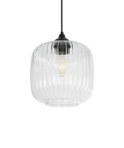 GLOBOSTAR® MELONI 206-0013 Μοντέρνο Κρεμαστό Φωτιστικό Οροφής με Ντουί 1 x E27 AC 220-240V IP20 – Διάφανο – Μ20 x Π20 x Υ24cm