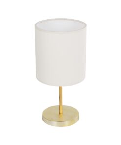 GLOBOSTAR® GLOSSY 204-0078 Μοντέρνο Επιτραπέζιο Φωτιστικό Πορτατίφ με Ντουί 1 x E27 AC 220-240V IP20 - Χρυσό & Μπεζ - Μ19 x Π19 x Υ38cm