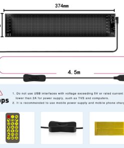 GLOBOSTAR® MATRIX GLB-106-0002 Εύκαμπτη Κυλιόμενη Ψηφιακή Επιγραφή 37.4×9.2cm P5 64×16 Pixel LED 10W DC 5V 2A με USB 2.0 Αδιάβροχο IP65 Πολύχρωμο RGB – Bluetooth Control μέσω iPIXEL APP – Μ37.4 x Π0.2 x Υ9.2cm – 2 Χρόνια Εγγύηση