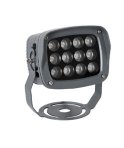 GLOBOSTAR® FLOODXENA 90124 Προβολέας Σποτ Wall Washer LED 12W 1020lm 10° AC 220-240V Αδιάβροχο IP65 Μπλε – Bridgelux SMD Chip – Γκρι Ανθρακί – Μ13.5 x Π11 x Υ15cm – 3 Χρόνια Εγγύηση