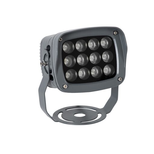 GLOBOSTAR® FLOODXENA 90124 Προβολέας Σποτ Wall Washer LED 12W 1020lm 10° AC 220-240V Αδιάβροχο IP65 Μπλε – Bridgelux SMD Chip – Γκρι Ανθρακί – Μ13.5 x Π11 x Υ15cm – 3 Χρόνια Εγγύηση