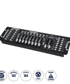 GLOBOSTAR® DMXCONSOLE 73493 DMX Master Κονσόλα Φωτισμού με 192 Κανάλια AC 220-240V IP20 - DMX512 - Μ48 x Π13.5 x Υ7cm - 2 Χρόνια Εγγύηση