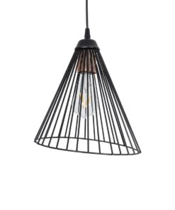 Alternative view of GLOBOSTAR® ARCWIRE 203-0015 Μοντέρνο Κρεμαστό Φωτιστικό Οροφής με Ντουί 1 x E27 AC 220-240V IP20 - Μαύρο - Μ25 x Π25 x Υ30cm