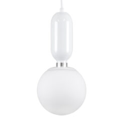 GLOBOSTAR® MAVERICK 00944 Μοντέρνο Κρεμαστό Φωτιστικό Οροφής με Ντουί 1 x E27 AC 220-240V IP20 - Λευκό - Μ15 x Π15 x Υ33cm