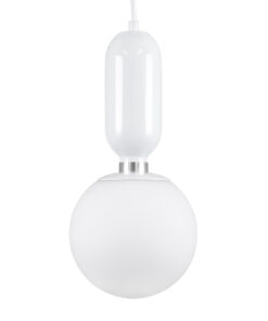 GLOBOSTAR® MAVERICK 00944 Μοντέρνο Κρεμαστό Φωτιστικό Οροφής με Ντουί 1 x E27 AC 220-240V IP20 - Λευκό - Μ15 x Π15 x Υ33cm