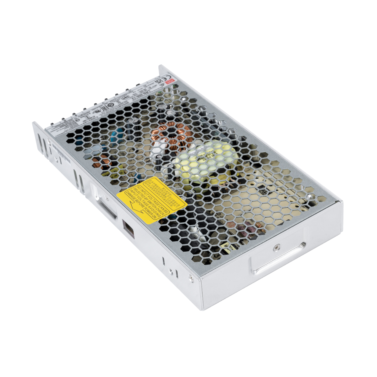 GLOBOSTAR® MEANWELL-LRS200-12 90782 Τροφοδοτικό/Μετασχηματιστής PELV 200W 17A DC 12V IP20 - AC 220-240V σε DC 12V / Ρυθμιζόμενo από DC 10.2V έως DC 13.8V - Μ21.5 x Π11.5 x Υ3cm - 3 Χρόνια Εγγύηση - Image 3