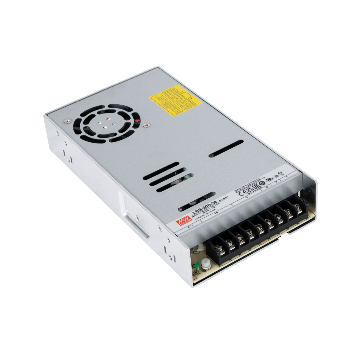 GLOBOSTAR® MEANWELL-LRS600-24 90788 Τροφοδοτικό/Μετασχηματιστής Class I PELV 600W 25A AC 220-240V σε DC 24V IP20 - Ρυθμιζόμενo από DC 22.8V έως DC 26.4V - Ασημί - Μ22.5 x Π12.4 x Υ4.1cm - 3 Χρόνια Εγγύηση - Image 2