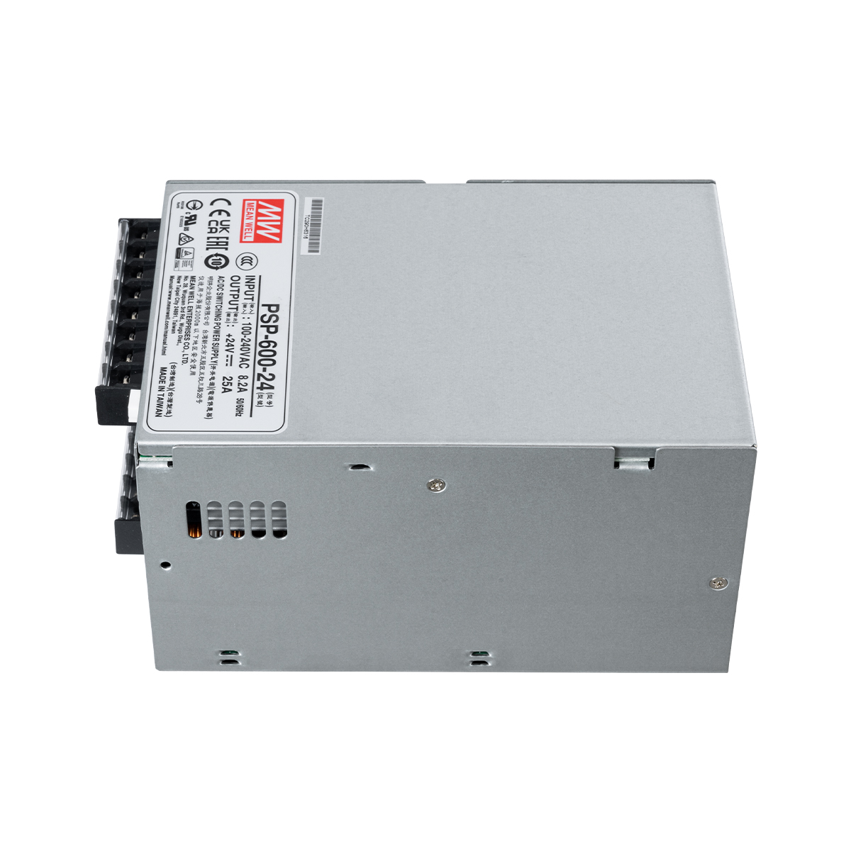 GLOBOSTAR® MEANWELL-PSP600-24 90791 Τροφοδοτικό/Μετασχηματιστής Class I PELV 600W 25A AC 220-240V σε DC 24V IP20 - Ρυθμιζόμενo από DC 20V έως DC 26.4V - Ασημί - Μ17 x Π12 x Υ9.3cm - 3 Χρόνια Εγγύηση - Image 4