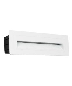 kelvo® STEPART KLV-101-0088 Χωνευτό Φωτιστικό Σκαλοπατιού / Διαδρόμου LED 4W 500lm 45° AC 220-240V Αδιάβροχο IP65 Θερμό Λευκό 2700K – Lumileds SMD Chip & TÜV SÜD Driver – Λευκό Ματ – Μ21 x Π5.5 x Υ6.5cm / Q20.3 x 5.6cm – 5 Χρόνια Εγγύηση