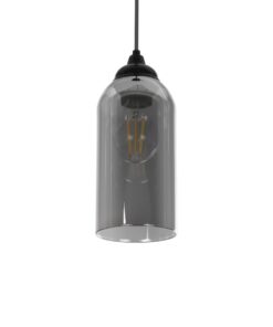 GLOBOSTAR® TUBE 206-0030 Μοντέρνο Κρεμαστό Φωτιστικό Οροφής με Ντουί 1 x E27 AC 220-240V IP20 – Μαύρο Φιμέ – Μ10 x Π10 x Υ24cm