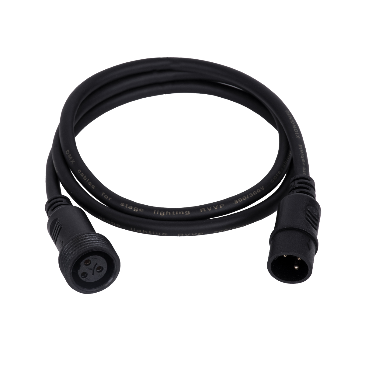 GloboStar® 51171 Καλώδιο 3PIN DMX512 1 Μέτρο από Female XLR σε Male XLR Τερματισμένο Αδιάβροχο IP65 Μ100cm - Μαύρο - Image 3