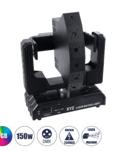 GloboStar® HADES 51199 Επαγγελματική Κινούμενη Ρομποτική Μπάρα Super LASER BEAM Light 150W - 6 x 1W Laser - 300mW RED/638nm - 100mW GREEN/531nm - 600mW BLUE/442nm - AC 220V-240V IP20 3in1 RGB DMX512 - Μ36 x Π25 x Υ46cm - 2 Χρόνια Εγγύηση