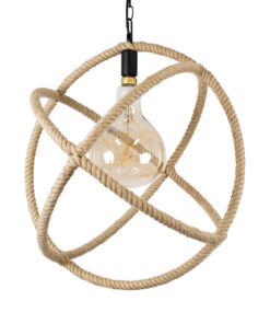 GLOBOSTAR® BELLE 01597 Vintage Κρεμαστό Φωτιστικό Οροφής με Ντουί 1 x E27 AC 220-240V IP20 - Μπεζ - Μ56 x Π56 x Y58cm