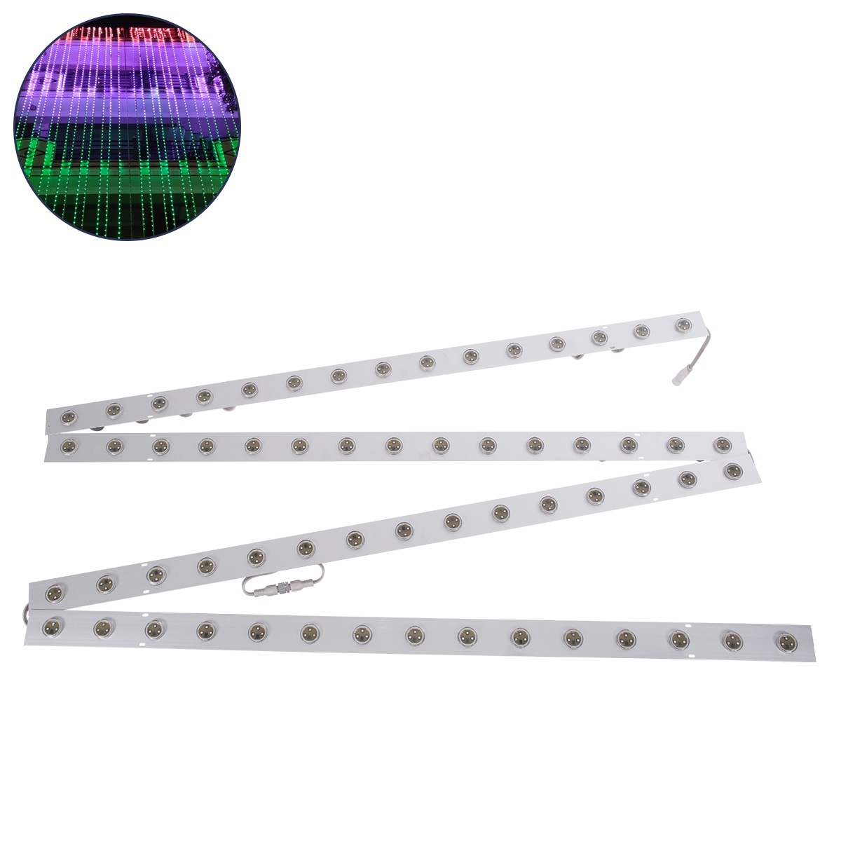 GloboStar® 90119 4 x Digital Pixel Addressable Facade Aluminum Bars - 4 x Ψηφιακές Μπάρες Αλουμινίου Πρόσοψης Κτιρίων LED SMD 3535 45W 60LED 60PIXEL SPI/TTL Protocol IC UCS512B 2700lm 120° DC 12V IP67 RGB - Ασημί Σώμα - Μ400 x Π4.5 x Υ3.6cm - 4 Μπάρες - Image 2