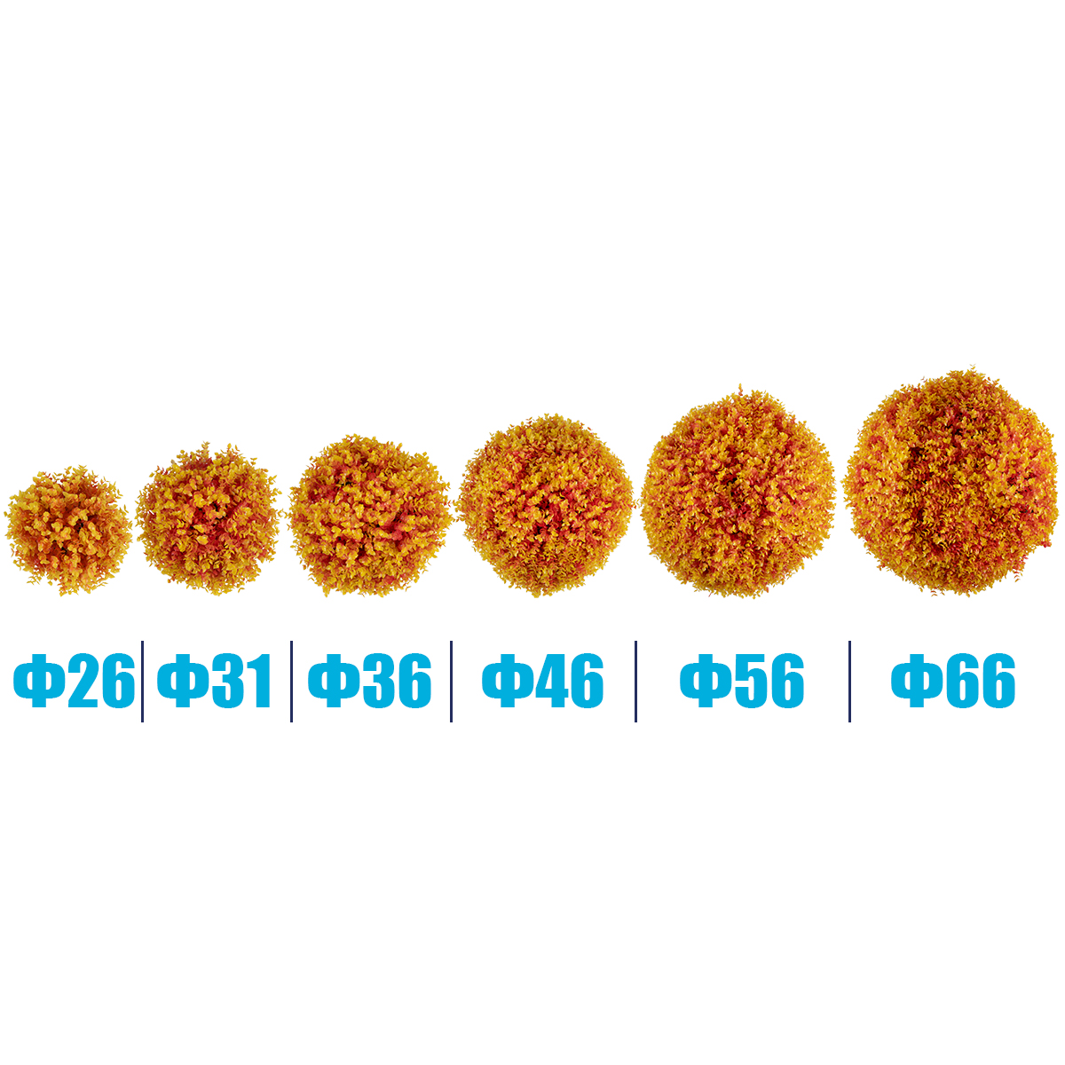 GloboStar® 78516 Artificial - Συνθετικό Τεχνητό Διακοσμητικό Φυτό Θάμνος Πυξάρι Πορτοκαλί - Κίτρινο Φ46cm - Image 4
