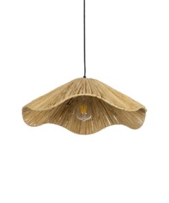 GLOBOSTAR® PAJERO 204-0177 Boho Κρεμαστό Φωτιστικό Οροφής Μονόφωτο 1 x E27 AC 220-240V IP20 Μπεζ - Μ50 x Π50 x Υ20cm