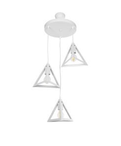 Alternative view of GLOBOSTAR® TRIANGLE 203-0164 Μοντέρνο Κρεμαστό Φωτιστικό Οροφής με Ντουί 3 x E27 AC 220-240V IP20 - Λευκό - Μ67 x Π67 x Υ50cm