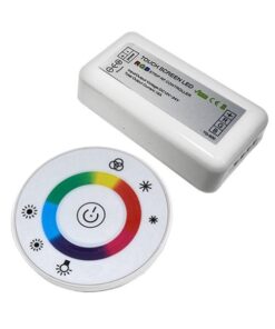 Ασύρματος LED RGB Controller με Λευκό Στρογγυλό Χειριστήριο Αφής 2.4G 12v (192w) - 24v (384w) DC GloboStar 77545