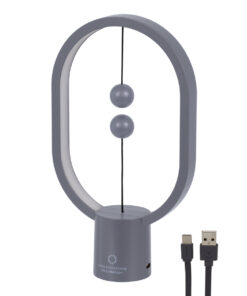 GloboStar® 76545 Επιτραπέζιο Φωτιστικό Πορτατίφ LED 15W 1500lm 360° DC 5V IP20 Θερμό Λευκό 2700K Γκρι & Λευκό Πλαστικό – Μ14 x Π5.5 x Υ24.8cm – 2 Xρόνια Εγγύηση