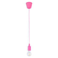GLOBOSTAR® CABLITO 61553 Μοντέρνο Κρεμαστό Φωτιστικό Οροφής με Ντουί 1 x E27 AC 220-240V IP20 - Ροζ - Μ4 x Π4 x Υ110cm
