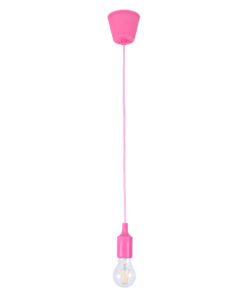 GLOBOSTAR® CABLITO 61553 Μοντέρνο Κρεμαστό Φωτιστικό Οροφής με Ντουί 1 x E27 AC 220-240V IP20 - Ροζ - Μ4 x Π4 x Υ110cm