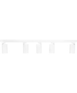 kelvo® SPOTA KLV-101-0143 Κινούμενο Φωτιστικό Σποτ Οροφής για 5 Λάμπες MR16 με Ντουί GU10 AC 220-240V IP20 – Λευκό Ματ – Μ79.5 x Π6.3 x Υ14cm