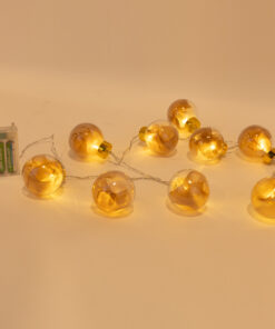 ΣΕΙΡΑ, 10 LED 5mm, ΔΙΑΚΟΣΜΗΤΙΚEΣ ΜΠΑΛΕΣ ΜΕ ΡΟΖ ΧΡΥΣΟ ΥΦΑΣΜΑ, ΜΠΑΤΑΡΙΑΣ 3ΧΑΑ, ΧΡΟΝΟΔΙΑΚΟΠΤΗ, ΘΕΡΜΟ ΛΕΥΚΟ LED ΑΝΑ 15cm, ΔΙΑΦΑΝΟ PVC ΚΑΛΩΔΙΟ, ΠΡΟΕΚΤΑΣΗ ΠΑΡΟΧΗΣ 30cm, IP20 EUROLAMP 600-03055