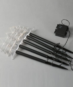 ΣΕΙΡΑ, 5 LED 3mm, 5 ΔΕΝΤΡΑ ΜΕ ΡΑΒΔΙ ΓΙΑ ΕΔΑΦΟΣ 37cm, ΗΛΙΑΚΟ ΣΥΛΛΕΚΤΗ ΜΕ ΑΙΣΘΗΤΗΡΑ ΦΩΤΟΣ, ΜΑΥΡΟ PVC ΚΑΛΩΔΙΟ, ΘΕΡΜΟ ΛΕΥΚΟ LED ΑΝΑ 35cm, ΠΡΟΕΚΤΑΣΗ ΠΑΡΟΧΗΣ 2m, IP44 EUROLAMP 600-04450