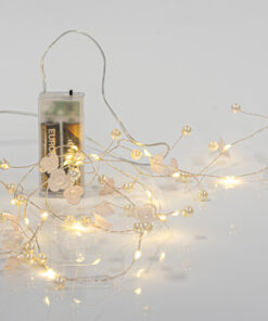 ΣΕΙΡΑ, 20 MINI LED, ΑΚΡΥΛΙΚΑ ΛΟΥΛΟΥΔΙΑ & ΠΕΡΛΕΣ, ΜΠΑΤΑΡΙΑΣ 2xAA, ΧΡΟΝΟΔΙΑΚΟΠΤΗ, ΑΣΗΜΙ ΧΑΛΚΙΝΟ ΚΑΛΩΔΙΟ, ΘΕΡΜΟ ΛΕΥΚΟ LED ΑΝΑ 7.5cm, ΠΡΟΕΚΤΑΣΗ ΠΑΡΟΧΗΣ 50cm, IP20 EUROLAMP 600-11479