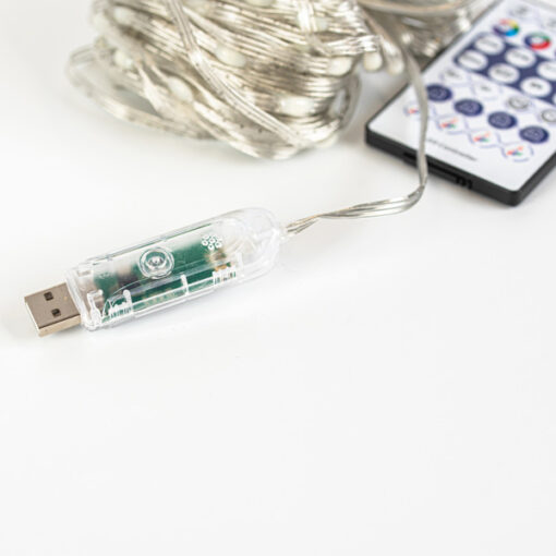 ΣΕΙΡΑ, 100 SMART MINI LED, USB, ΔΙΑΧΕΙΡΙΣΗ ΜΕΣΩ ΕΦΑΡΜΟΓΗΣ, ΤΗΛΕΧΕΙΡΙΣΤΗΡΙΟ, ΔΙΑΦΑΝΟ ΠΛΑΚΕ ΧΑΛΚΙΝΟ ΚΑΛΩΔΙΟ, RGB LED ΑΝΑ 10cm, ΠΡΟΕΚΤΑΣΗ ΠΑΡΟΧΗΣ 2m, IP20 EUROLAMP 600-11783