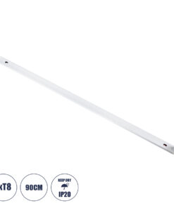 GloboStar® TUBATO 60148 Μεταλλικό Σκαφάκι για 1 x Λάμπα 90CM T8 G13 LED AC 220-240V IP20 Μ90 x Π3.4 x Υ4.3cm - 5 Χρόνια Εγγύηση