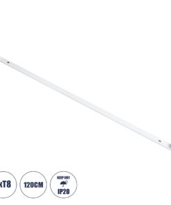 GloboStar® TUBATO 60149 Μεταλλικό Σκαφάκι για 1 x Λάμπα 120CM T8 G13 LED AC 220-240V IP20 Μ120 x Π3.4 x Υ4.3cm - 5 Χρόνια Εγγύηση