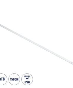 GloboStar® TUBATO 60150 Μεταλλικό Σκαφάκι για 1 x Λάμπα 150CM T8 G13 LED AC 220-240V IP20 Μ150 x Π3.4 x Υ4.3cm - 5 Χρόνια Εγγύηση