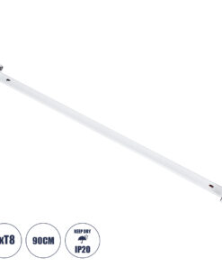 GloboStar® TUBATO 60152 Μεταλλικό Σκαφάκι για 2 x Λάμπες 90CM T8 G13 LED AC 220-240V IP20 Μ90 x Π7.2 x Υ4cm - 5 Χρόνια Εγγύηση