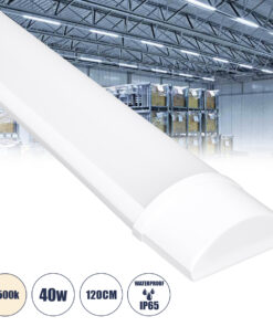 GLOBOSTAR® MEGORA 60159 Γραμμικό Βιομηχανικό Φωτιστικό Tri-Proof LED 40W 3727lm 120° AC 220-240V Αδιάβροχο IP65 Φυσικό Λευκό 4500K - Lumileds SMD Chip - Μ120 x Π7.5 x Υ2.5cm - 2 Χρόνια Εγγύηση